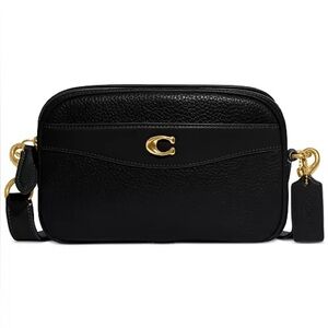 Coach Black Crossbody Bag with Gold Accents